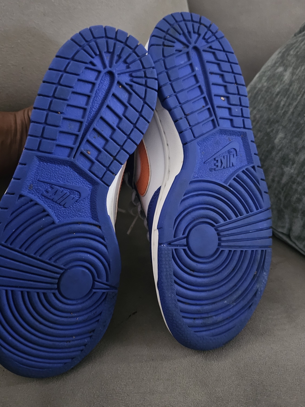 Nike Kids Dunk Low 'Knicks' White And Orange Sneakers - Picture 5 of 8